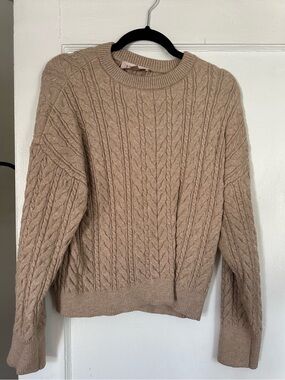 Light brown cable knit sweater